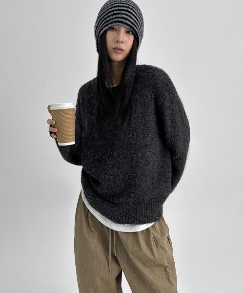 シーニュ　ラウンドニット Rene　ブラック シーニュ ラウンドニット Rene ブラック