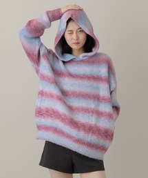 LAND MUSEUM | 【UNISEX】LAND MUSEUM／フェードボーダーニットフード(ニット/セーター)