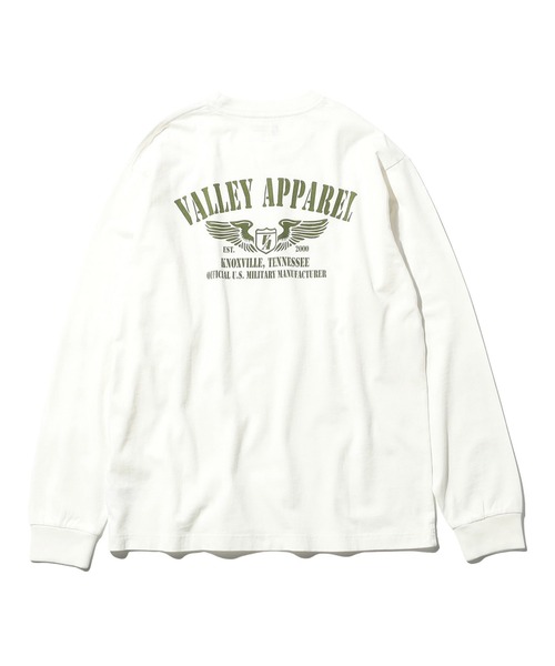 Valley Apparel(バレーアパレル)の「ウィングマークプリントTシャツ 長袖(Tシャツ/カットソー・メンズ・ホワイト/ブラック・MEDIUM/X-LARGE/LARGE)」の1枚目の写真