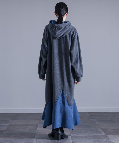 kOhAKU（コハク）の「『異素材切替裏シャギーワンピース』（ワンピース・レディース・チャコールグレー/ブラック・FREE）」の7枚目の写真