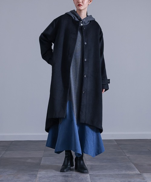 kOhAKU（コハク）の「『異素材切替裏シャギーワンピース』（ワンピース・レディース・チャコールグレー/ブラック・FREE）」の8枚目の写真