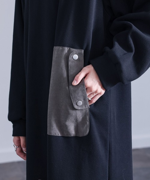 kOhAKU（コハク）の「『異素材切替裏シャギーワンピース』（ワンピース・レディース・チャコールグレー/ブラック・FREE）」の14枚目の写真