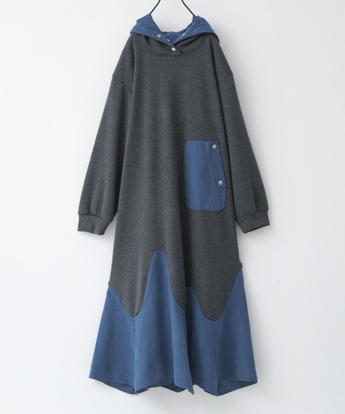 kOhAKU（コハク）の「『異素材切替裏シャギーワンピース』（ワンピース・レディース・チャコールグレー/ブラック・FREE）」の18枚目の写真