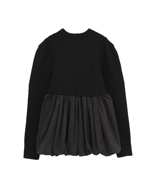 CLANE(クラネ)の「【CLANE/クラネ】DOCKING POWERSHOULDER KNIT TOPS/ドッキングパワーショルダーニットトップス(ニット/セーター・レディース・ブラック/アイボリー・1)」の3枚目の写真