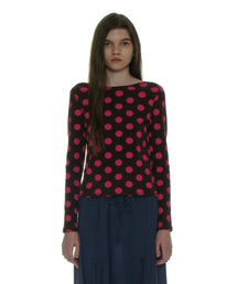 PARTIMENTO WOMEN（パルティメントウィメン）の「Dot All Over Printed Long Sleeve Tee_Brown（Tシャツ/カットソー）」