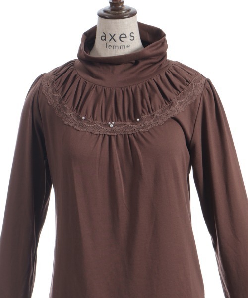 axes femme(アクシーズファム)の「HOTfemmeタートル(Tシャツ/カットソー・レディース・ピンク/ブラウン/ブラック/キナリ・FREE)」の12枚目の写真