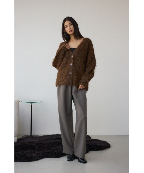 AZUL by moussy（アズールバイマウジー）の「シャギー起毛ニットカーディガン（カーディガン/ボレロ・レディース・グレー/ブラウン/ライトグレー/イエロー・FREE）」の11枚目の写真