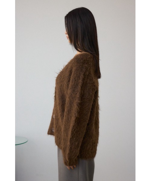 AZUL by moussy（アズールバイマウジー）の「シャギー起毛ニットカーディガン（カーディガン/ボレロ・レディース・グレー/ブラウン/ライトグレー/イエロー・FREE）」の13枚目の写真