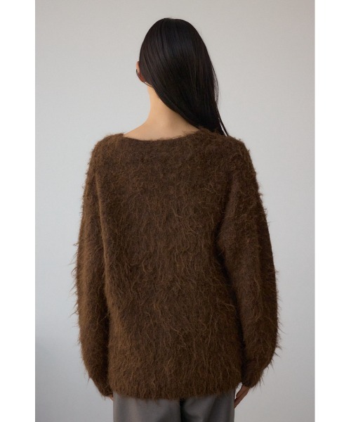 AZUL by moussy（アズールバイマウジー）の「シャギー起毛ニットカーディガン（カーディガン/ボレロ・レディース・グレー/ブラウン/ライトグレー/イエロー・FREE）」の14枚目の写真