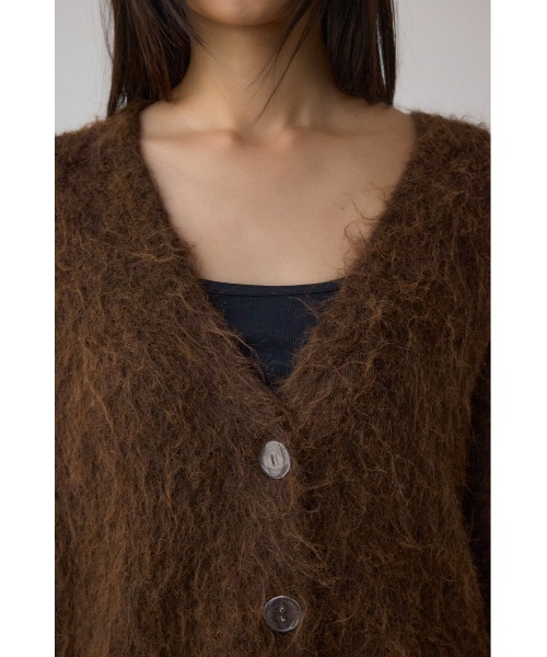 AZUL by moussy（アズールバイマウジー）の「シャギー起毛ニットカーディガン（カーディガン/ボレロ・レディース・グレー/ブラウン/ライトグレー/イエロー・FREE）」の15枚目の写真
