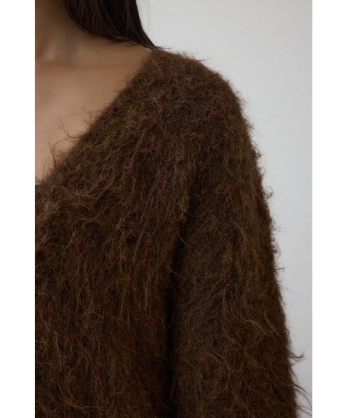 AZUL by moussy（アズールバイマウジー）の「シャギー起毛ニットカーディガン（カーディガン/ボレロ・レディース・グレー/ブラウン/ライトグレー/イエロー・FREE）」の16枚目の写真