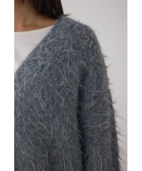 AZUL by moussy（アズールバイマウジー）の「シャギー起毛ニットカーディガン（カーディガン/ボレロ・レディース・グレー/ブラウン/ライトグレー/イエロー・FREE）」の6枚目の写真