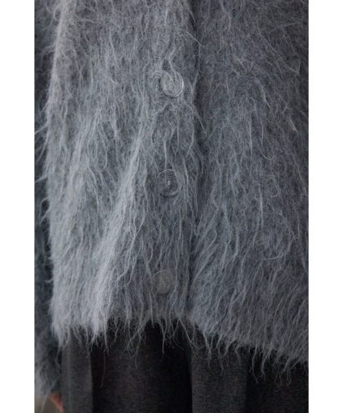 AZUL by moussy（アズールバイマウジー）の「シャギー起毛ニットカーディガン（カーディガン/ボレロ・レディース・グレー/ブラウン/ライトグレー/イエロー・FREE）」の8枚目の写真
