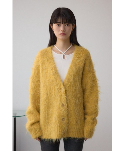 AZUL by moussy（アズールバイマウジー）の「シャギー起毛ニットカーディガン（カーディガン/ボレロ・レディース・グレー/ブラウン/ライトグレー/イエロー・FREE）」の22枚目の写真