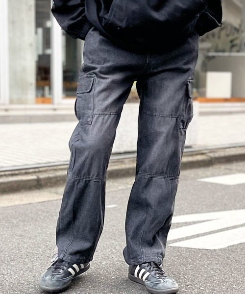 yield(イールド)の「【yield select】カーゴイージーパンツ N25AW2(デニムパンツ・メンズ・インディゴブルー/ブラック・L/XL/M)」の1枚目の写真