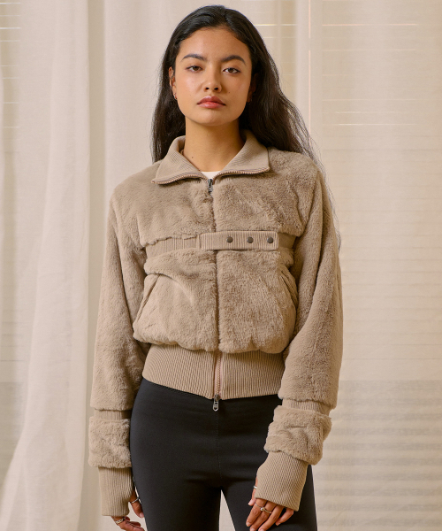 Puppy Crop Jacket-Grey