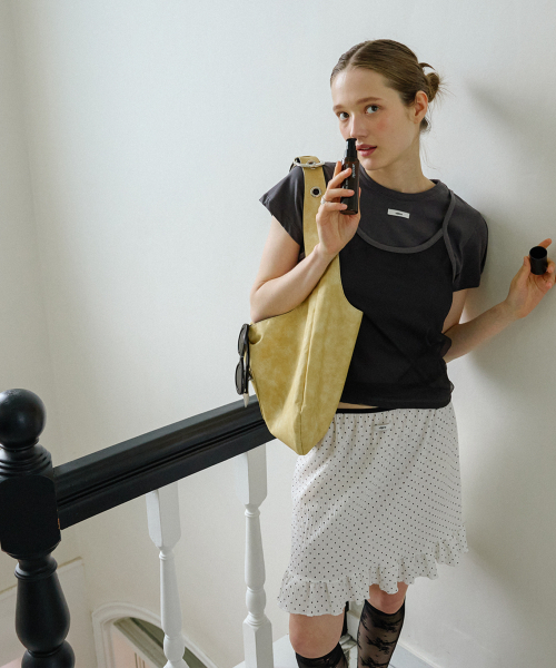 LETERIE（レテリー）の「DOT FRILL MIDI SKIRT_IVORY（スカート・レディース・アイボリー・FREE）」の4枚目の写真