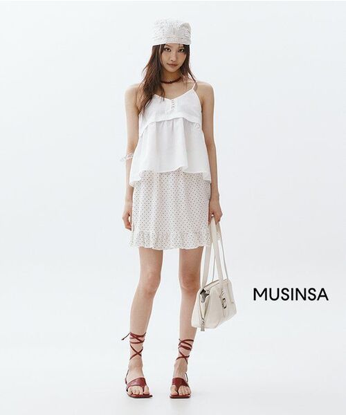 LETERIE（レテリー）の「DOT FRILL MIDI SKIRT_IVORY（スカート・レディース・アイボリー・FREE）」の6枚目の写真