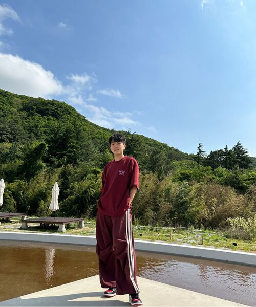 F.ILLUMINATE(フィルミネイト)の「ナイロンツーピンタックテーピングパンツ-ワイン(スウェットパンツ・レディース・その他・X-SMALL/SMALL/MEDIUM/LARGE)」の14枚目の写真