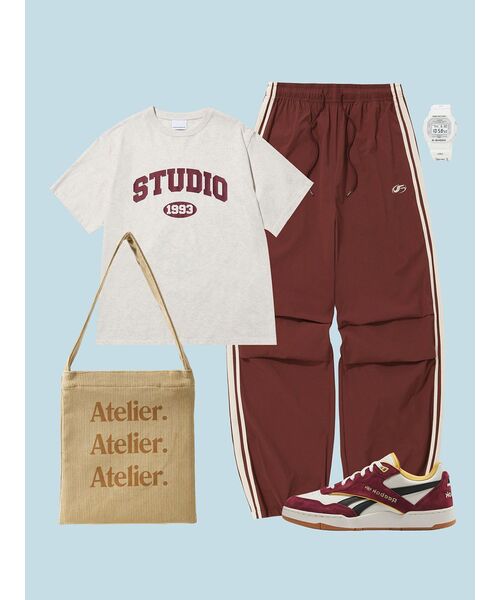 F.ILLUMINATE(フィルミネイト)の「ナイロンツーピンタックテーピングパンツ-ワイン(スウェットパンツ・レディース・その他・X-SMALL/SMALL/MEDIUM/LARGE)」の22枚目の写真