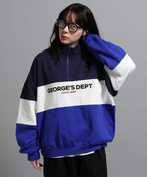 GEORGE'S（ジョージズ）の「裏毛ハーフZIPプルオーバー（スウェット・メンズ・ブルー系その他/グレー系その他・MEDIUM/LARGE）」の2枚目の写真