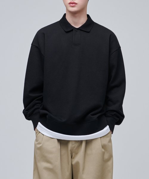 MUSINSA STANDARD（ムシンサスタンダード）の「特大カラースウェットシャツ[ブラック]（スウェット・メンズ・その他・SMALL/MEDIUM/X-LARGE/XX-LARGE）」の2枚目の写真