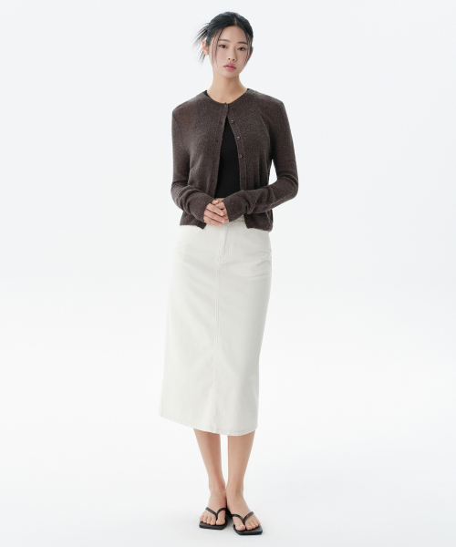 MUSINSA STANDARD WOMAN(ムシンサスタンダードウーマン)の「レディースデニムミディスカート【クリーム】(スカート・レディース・その他・SMALL/MEDIUM/LARGE/X-SMALL)」の1枚目の写真