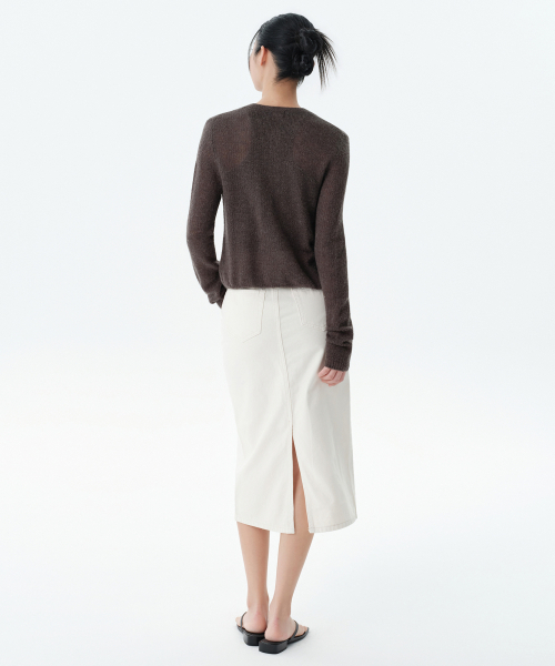 MUSINSA STANDARD WOMAN(ムシンサスタンダードウーマン)の「レディースデニムミディスカート【クリーム】(スカート・レディース・その他・SMALL/MEDIUM/LARGE/X-SMALL)」の3枚目の写真