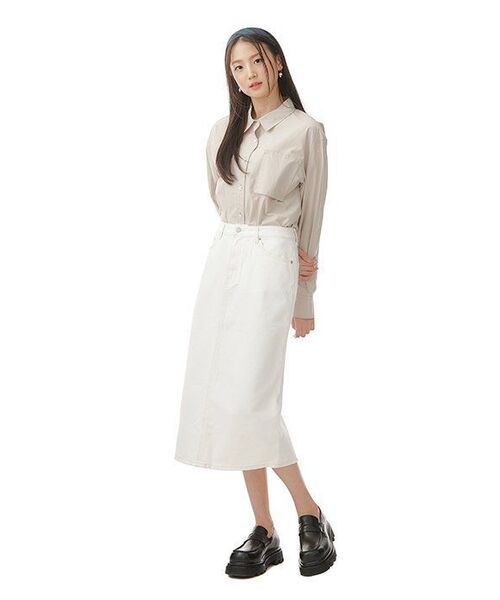 MUSINSA STANDARD WOMAN(ムシンサスタンダードウーマン)の「レディースデニムミディスカート【クリーム】(スカート・レディース・その他・SMALL/MEDIUM/LARGE/X-SMALL)」の10枚目の写真