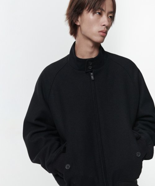 MUSINSA STANDARD（ムシンサスタンダード）の「ウールブレンドヘリンボーンジャケット[ブラック]（ブルゾン・メンズ・その他・MEDIUM/LARGE/X-LARGE/XX-LARGE）」の5枚目の写真