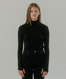 BASIC ROLL-NECK PULLOVER BLACK