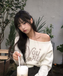 YOUHEE | YOUHEE OFF-SHOULDER KNIT IVORY(ニット/セーター)