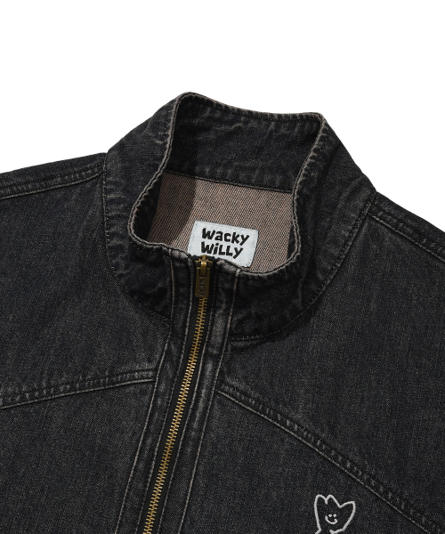 Wacky WiLLy(ワッキーウィリー)の「デニムハイネックフルジップブラック(デニムジャケット・レディース・その他・MEDIUM/LARGE/X-LARGE)」の4枚目の写真