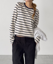 CANAL JEAN | Lakey Park マルチボーダーロングTシャツ(Tシャツ/カットソー)