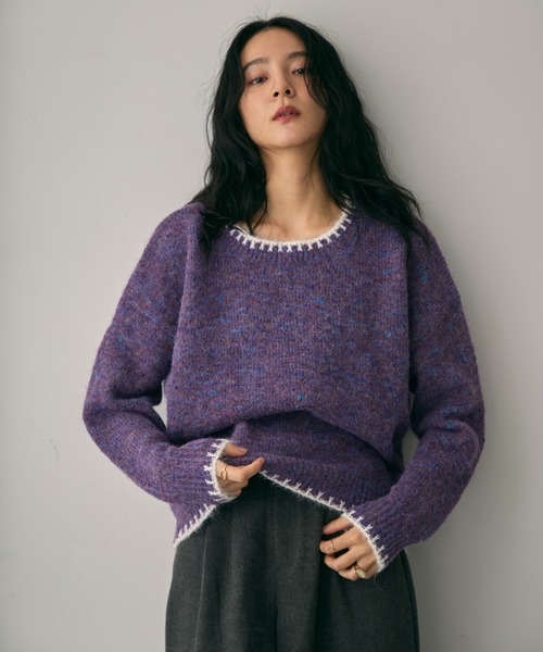 セール】配色ステッチ風ニット（ニット/セーター）｜TENTO（テント）の