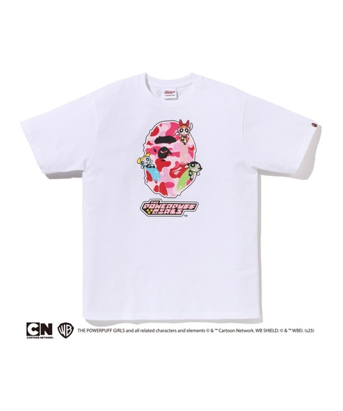 白　A BATHING APE The Powerpuff Girls Ape THE POWERPUFF GIRLS X BAPE - APE HEAD TEE（Tシャツ/カットソー）｜A
