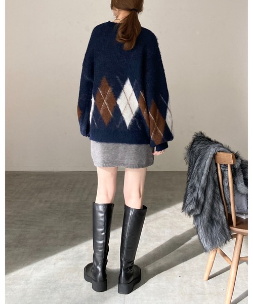 She's Closet（シーズクローゼット）の「ハイウエストストレートタイトニットミニスカート（スカート・レディース・ブラウン/ベージュ/ブラック/グレー・FREE）」の19枚目の写真