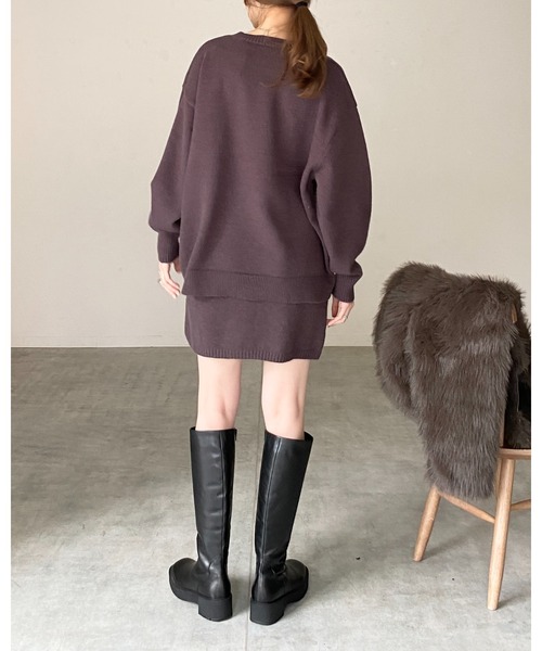 She's Closet（シーズクローゼット）の「ハイウエストストレートタイトニットミニスカート（スカート・レディース・ブラウン/ベージュ/ブラック/グレー・FREE）」の22枚目の写真