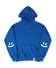[UNISEX]エルボースプレイスマイルドローイングフードパーカー_コバルトブルー