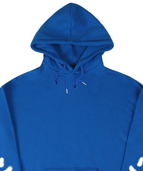 GRAVER（グレーバー）の「[UNISEX]エルボースプレイスマイルドローイングフードパーカー_コバルトブルー（パーカー・レディース・ブルー・SMALL/MEDIUM/LARGE/X-LARGE）」の3枚目の写真