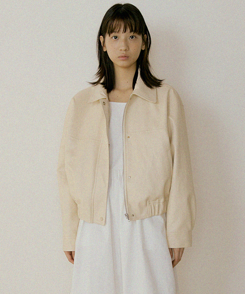 LINGSEOUL(リングソウル)の「leather blouson jacket-cream(ライダースジャケット・レディース・その他・SMALL/MEDIUM)」の1枚目の写真