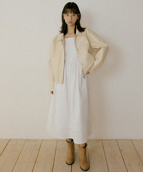 LINGSEOUL(リングソウル)の「leather blouson jacket-cream(ライダースジャケット・レディース・その他・SMALL/MEDIUM)」の2枚目の写真