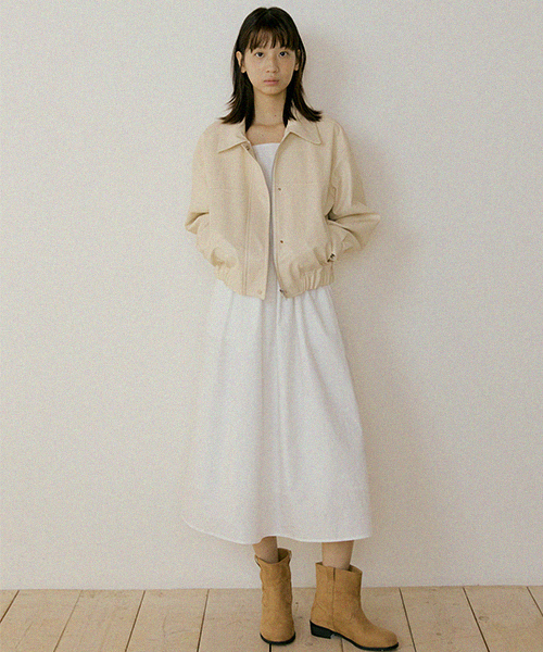 LINGSEOUL(リングソウル)の「leather blouson jacket-cream(ライダースジャケット・レディース・その他・SMALL/MEDIUM)」の4枚目の写真