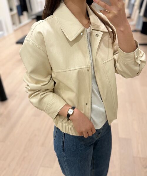 LINGSEOUL(リングソウル)の「leather blouson jacket-cream(ライダースジャケット・レディース・その他・SMALL/MEDIUM)」の5枚目の写真