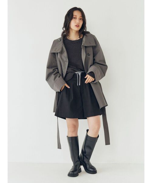 Ungrid（アングリッド）の「スタンドカラーミドル丈トレンチコート（トレンチコート・レディース・チャコールグレー/カーキ・FREE）」の10枚目の写真