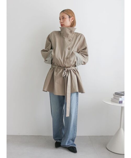 Ungrid（アングリッド）の「スタンドカラーミドル丈トレンチコート（トレンチコート・レディース・チャコールグレー/カーキ・FREE）」の11枚目の写真