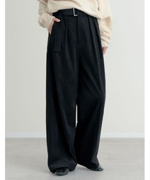 [2025 WINTER COLLECTION][低身長/高身長サイズ有]ランダムコーデュロイベルト付きワイドストレートパンツ