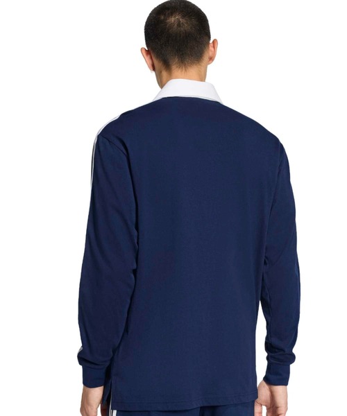 adidas(アディダス)の「adidas 3-STRIPES RUGBY LONGSLEEVE POLO / アディダス 3 ストライプ ラグビー ロングスリーブ ポロ(ポロシャツ・メンズ・ネイビー・M/S/XXL/XL/L)」の9枚目の写真