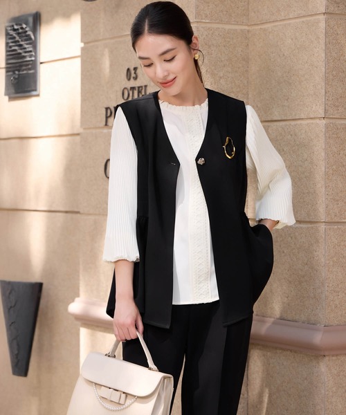 セール】セットアップ フォーマルドレス パンツスーツ ノーカラー