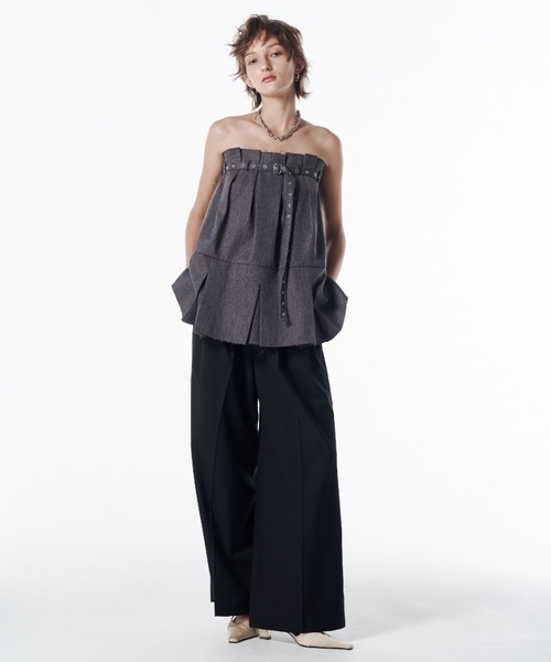 JOSE MOON（ジョゼムーン）の「CHAIN TACK PANTS/チェーンタックパンツ（スラックス・レディース・グレー・36/38）」の20枚目の写真